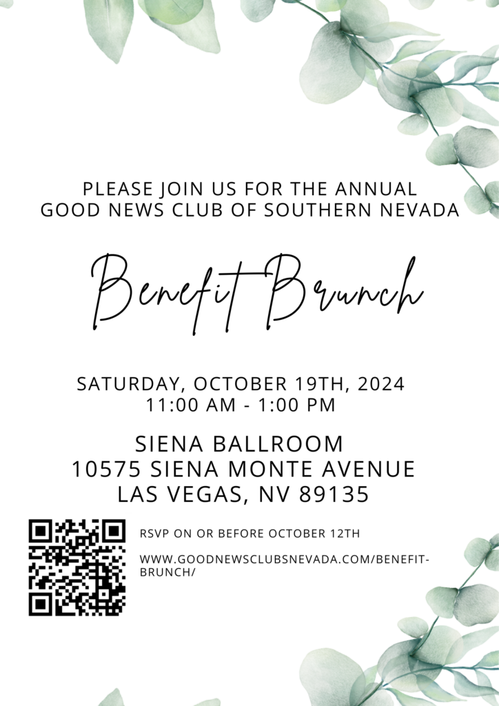 Brunch Benefit Good News Clubs SOuthern Nevada Invite Oct. 19 2024